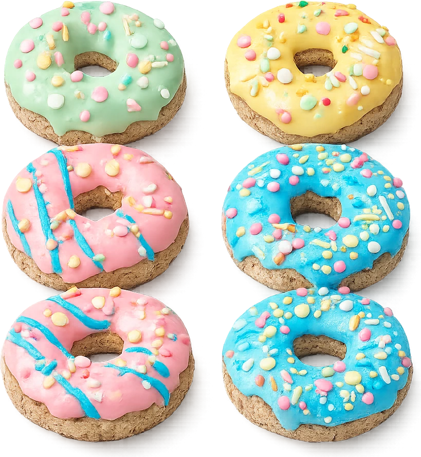 Bunte Pferde-Donuts mit pastellfarbenem Zuckerguss